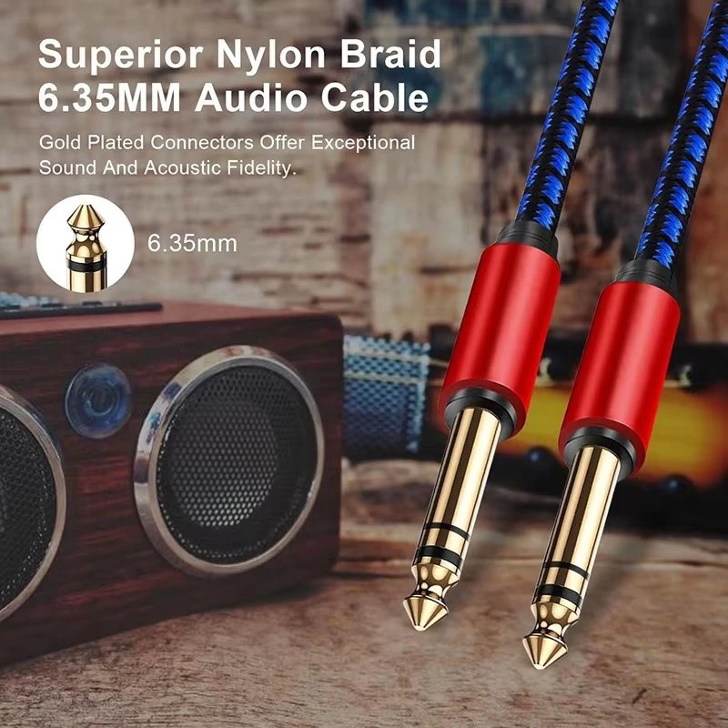 6.35mm Trs Nylon Braid Guitar Audio Cable