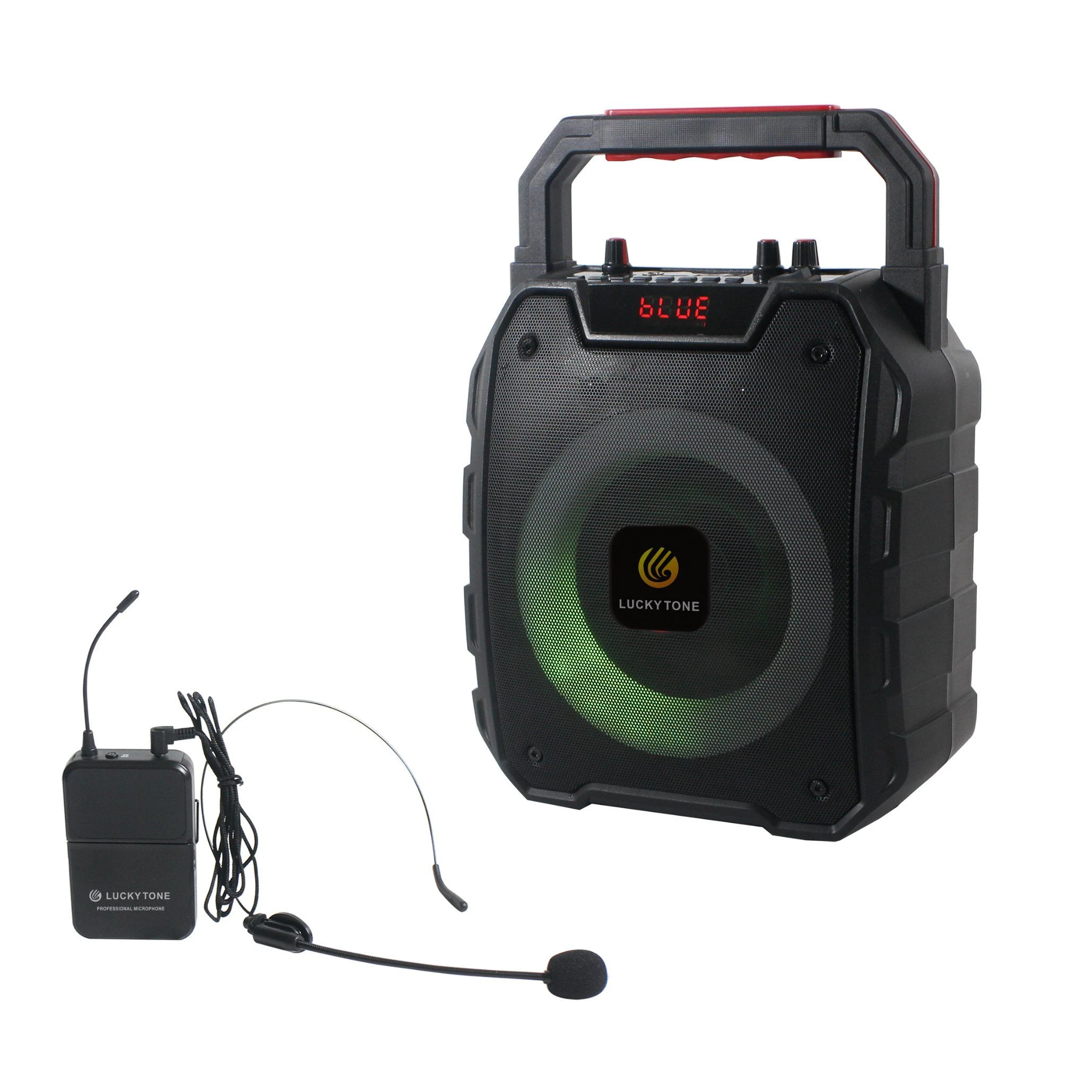 6.5 Inch Teaching Classroom Bluetooth Wireless Boombox Powerful Sound Loudspeaker Portable Speaker with Bodypack Microphone for Teaching