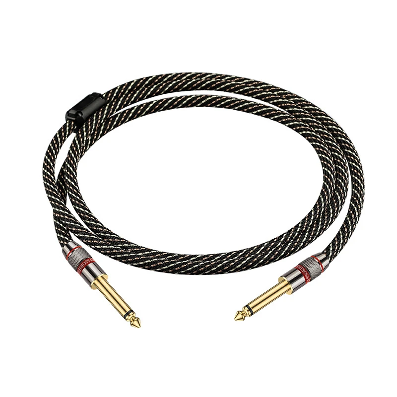 6.5mm Hi-Fi Audio Cable with Gold-Plated OFC Braided Cord Magnetic Ring for Instruments Amps & Live Streaming
