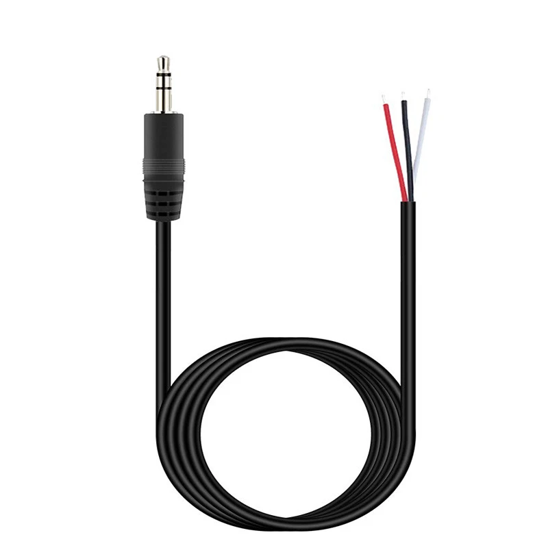6 FT Replacement 3.5mm Wire Open End 3 Pole Stereo Audio Cable