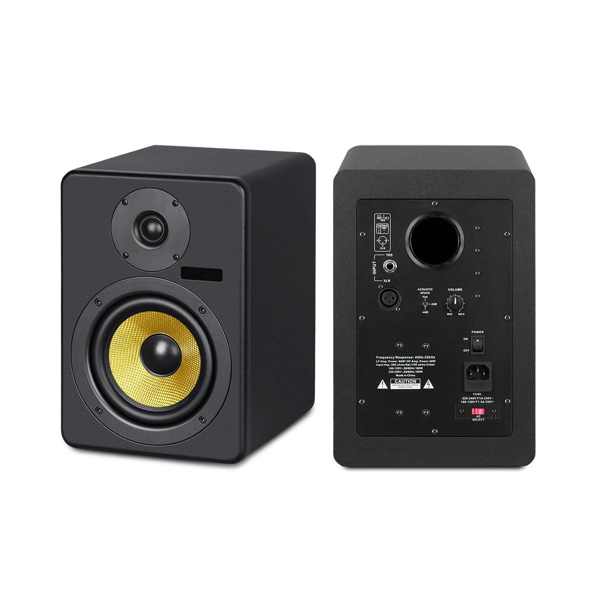 6 Inch Powered Studio Monitors Active Monitor Speakers Pair for Studio Tracking Mixing