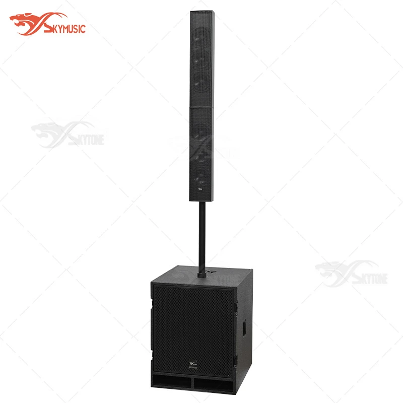 6 X 4.5″ Passive Portable Column Loudspeaker with Active DSP 15 Inch Subwoofer