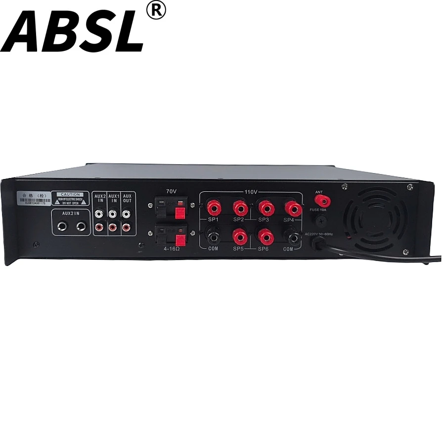 650W 6 Zones Iron Mixer PA Audio Power Amplifier for Background Music