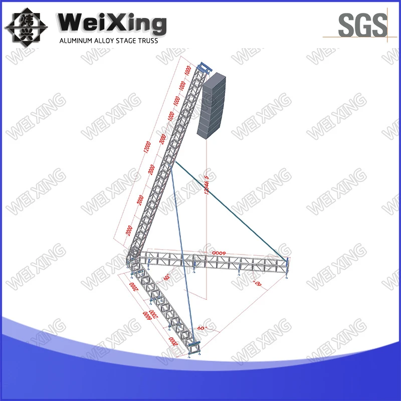 6X6m, Height 12m Best Price Exhibition Roof Tower Speaker Top Line Array Square Truss Black Color Mini Stand Display Manual Hoist Truss for Hanging LED Screen