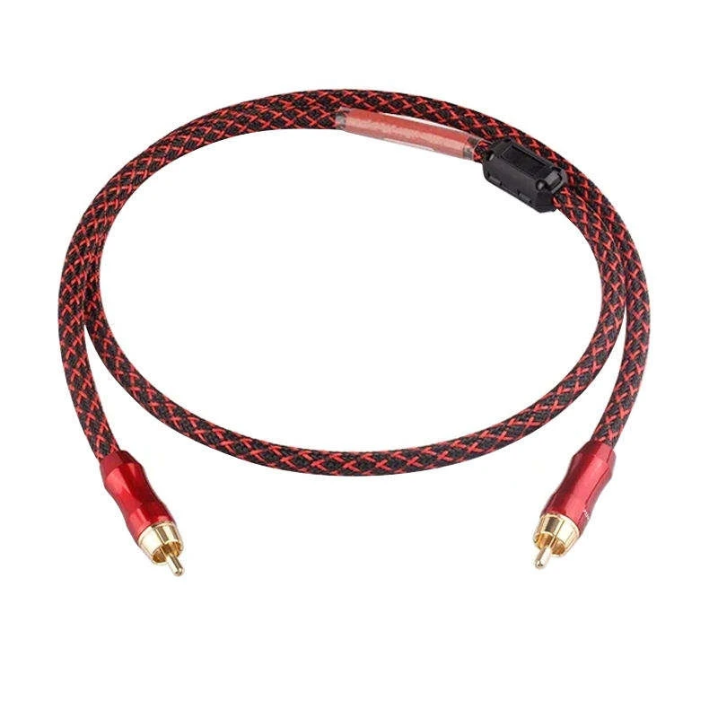 75 Ohm Coaxial Cable RCA Male to Male HiFi Sound Quality Gold Plated Pin Plug OFC Braid Shield RCA Cable