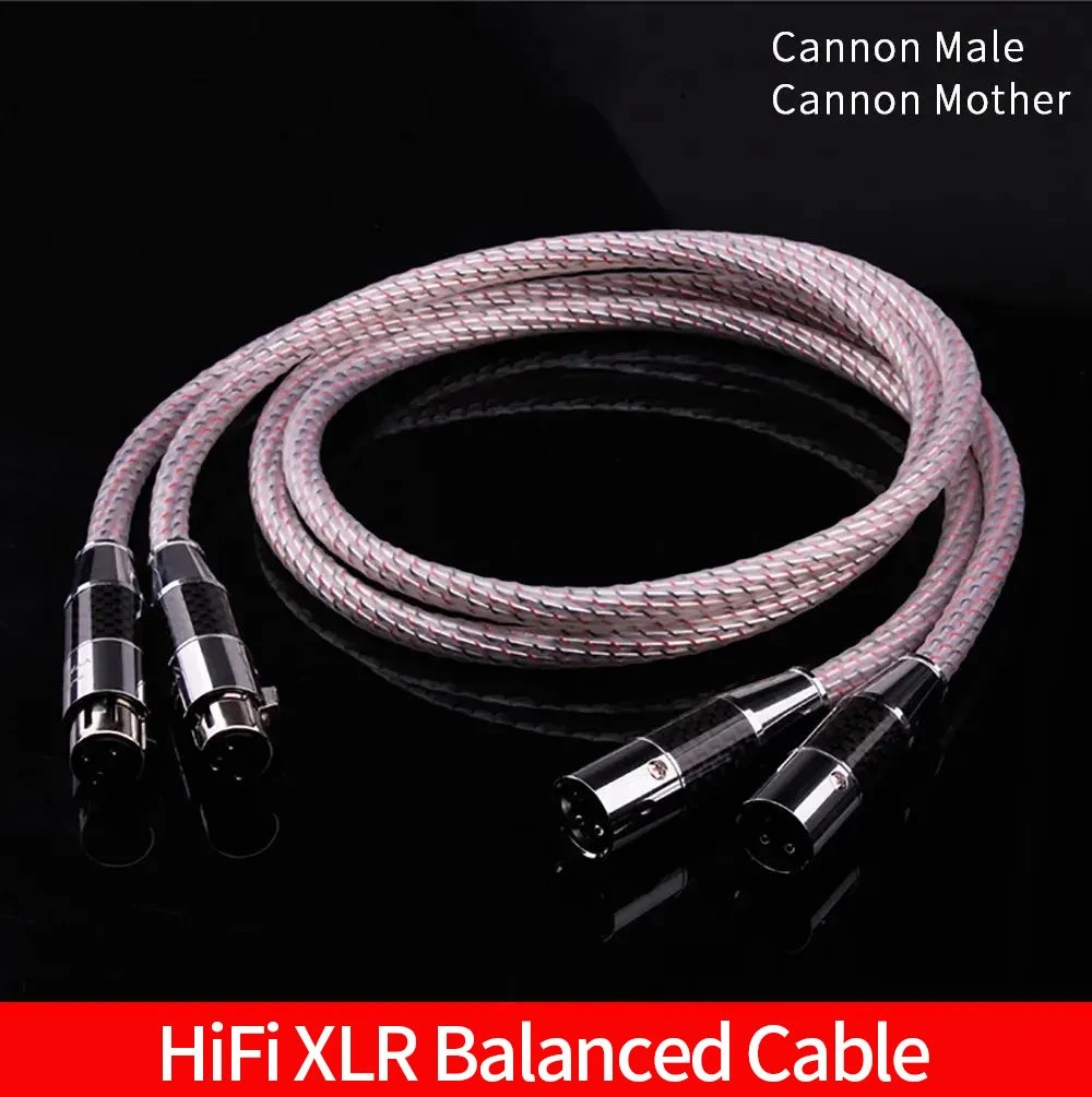 7n Sc 3 Pin Male to Female HiFi Microphone Balanced Cable Audio Jack Dual XLR Snake Cable with PVC Jacket for Amplifier Mixing Console