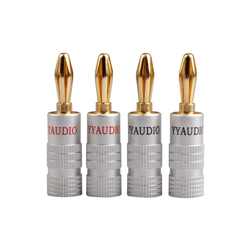 8.5mm 24K Gold Plated Male Banana Plugs Audio Connector for Hi-Fi Speaker/Amplifier Connectors
