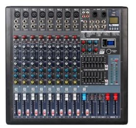 8 Channel 2 Group Analog Audio Mixer with Independent L/R 7-Band EQ
