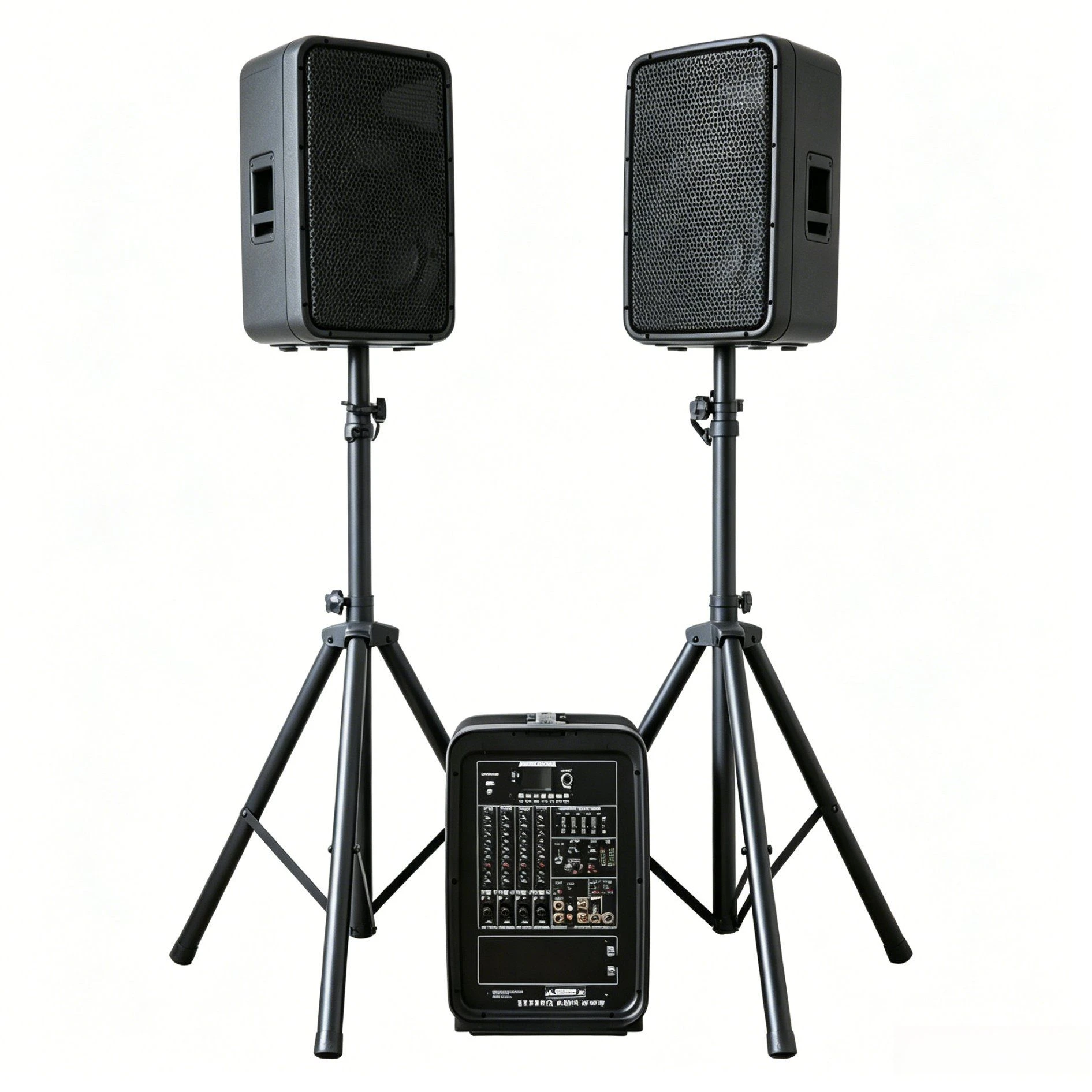 8″ Colorful MP3 Lyric Screen Powered Combo Speaker, 2Ã150W Stereo Mixer