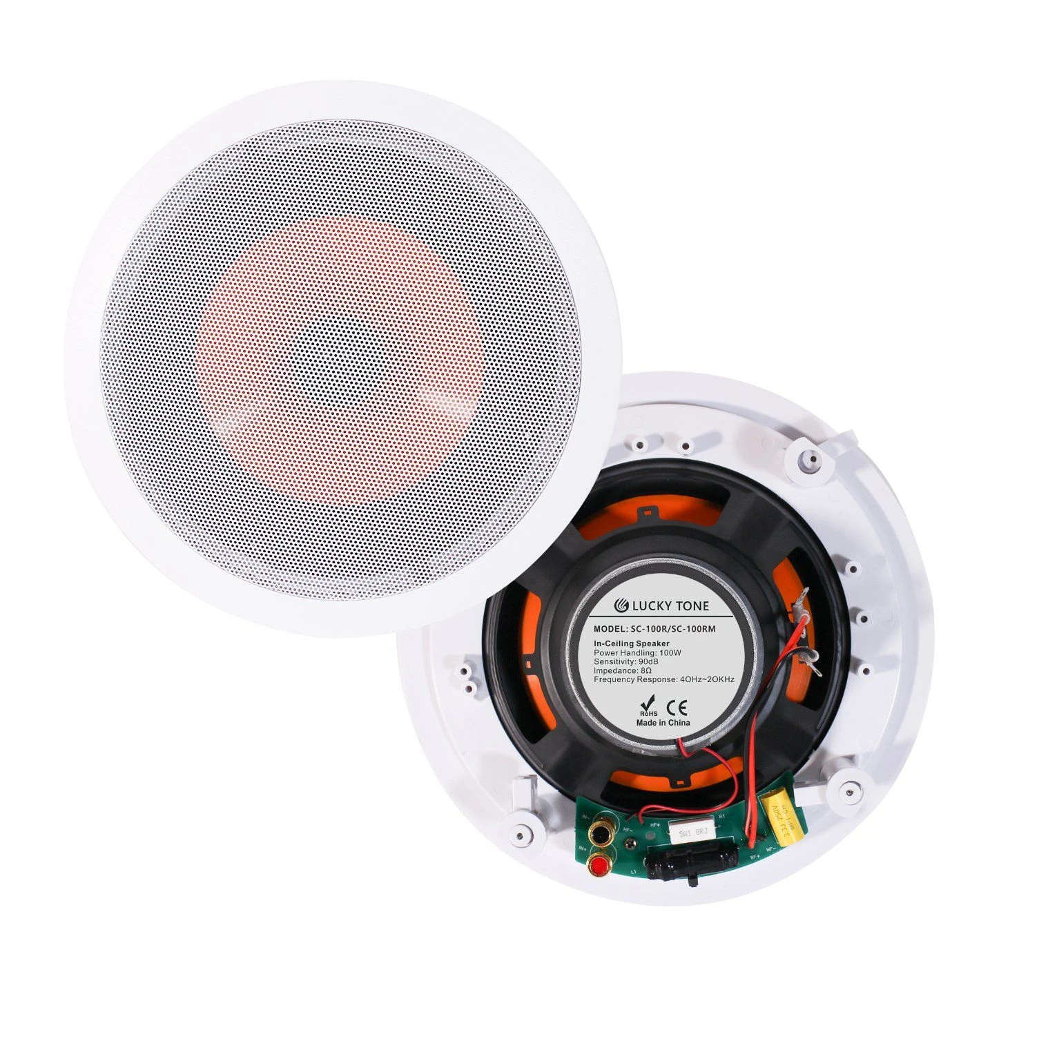 8″ High-Performance 2-Way Ceiling Speaker with Polypropylene Cone & Silk Dome Tweeter – Perfect for Home Theater & Premium Audio Systems