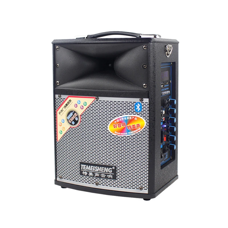 80W Qx6 Speaker Karaoke Temeisheng 6 Inch DJ Active Rechargeable Battery Bt Portable Audio ABS PA Speaker