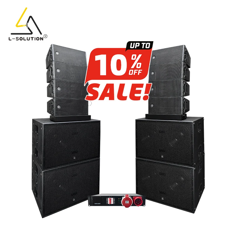 8PCS H20 dual 10 Inch Line Array System 4PCS Dual 18 Inch Power Subwoofer for Church Line Array Set