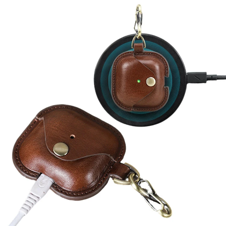 8X2X6.5cm Genuine Leather Headphone Case 24G Compact Ultra-Slim for Business Travel Promotions
