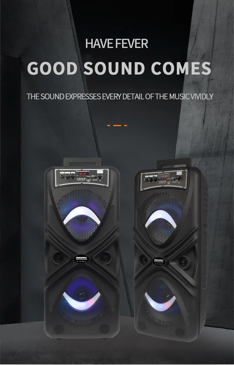 8inch Party Cheap Private Double Big Bass DJ Trolley Speaker with USB and LED Light/Have Goods in Stock