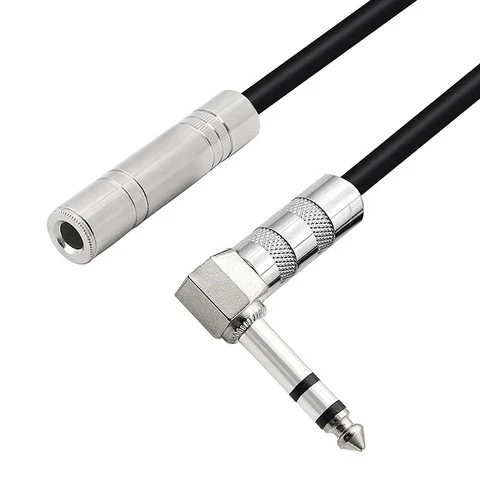 90 Degree 6.35mm Trs Male-Female Audio Cable