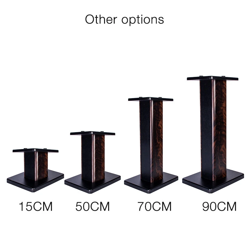 90cm Quality Black Home Theater Floor Wood Bookshelf Speaker Stand for HiFi Speaker
