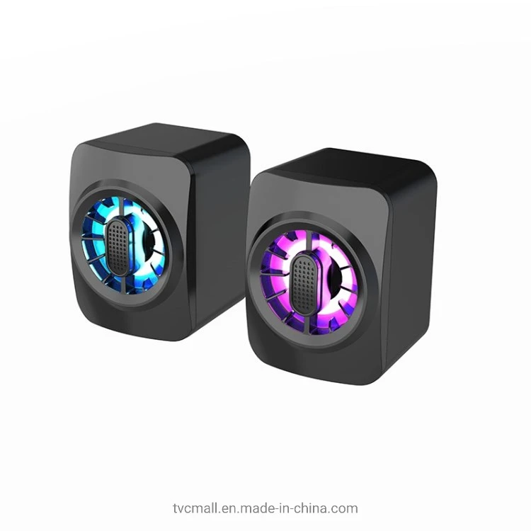 A1 Wired Computer Speaker Gaming RGB Light 3.5mm Jack Speaker for PC Desktop Laptop – Black