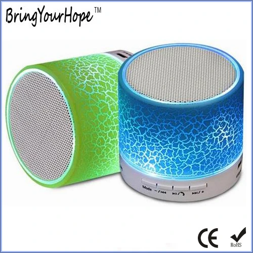 A9 LED Flash Luminous Crack Plastic Mini Bluetooth Speaker