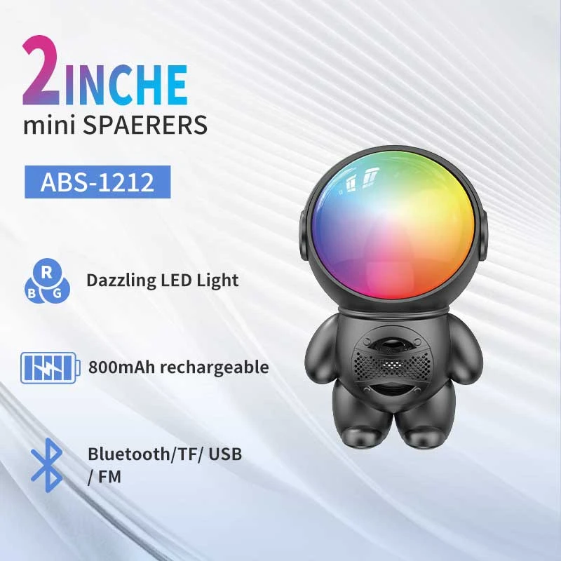 ABS-1212 Astronaut-Shaped Wireless Bluetooth Speaker with RGB Light Mini Speaker