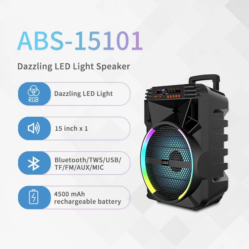 ABS-15101 15 Inch for Speaker Active Outdoor Trolley 15 Inch Speaker