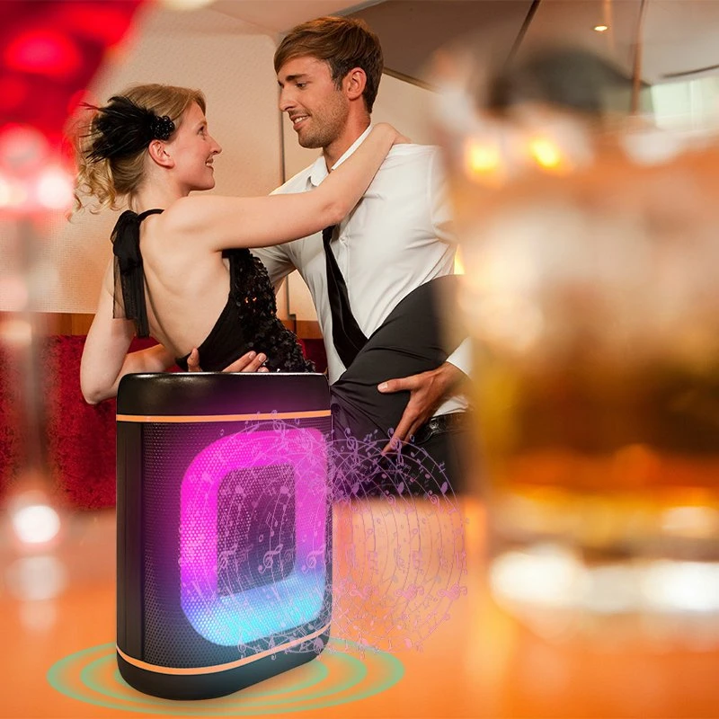 ABS-2102 Bluetooth Speaker for Square Dancing, Portable Outdoor Subwoofer with RGB Flame Light, Ultra-High Volume, Compact Home Karaoke Speaker