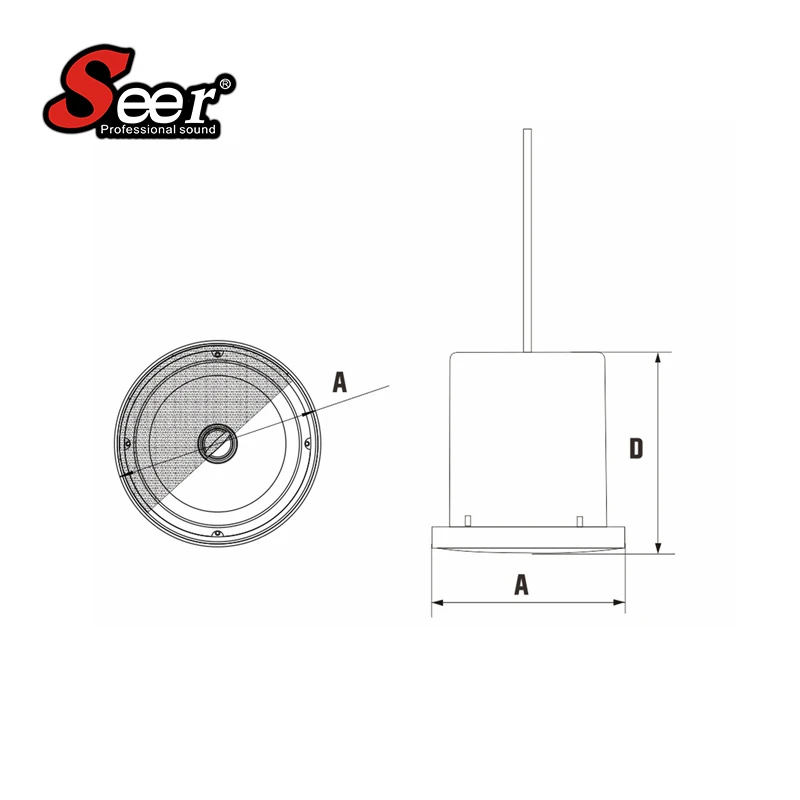 ABS Good Quality Ceiling Speaker 100V Line Transformer Rimless Good PA System