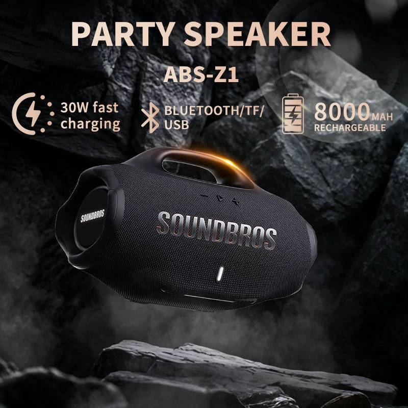 ABS-Z1 Wireless Speaker, High-Power 130 Watts, 30W Fast Charging, 7 Inch Bluetooth Loudspeaker Ideal for Outdoor Activities and Indoor Audio