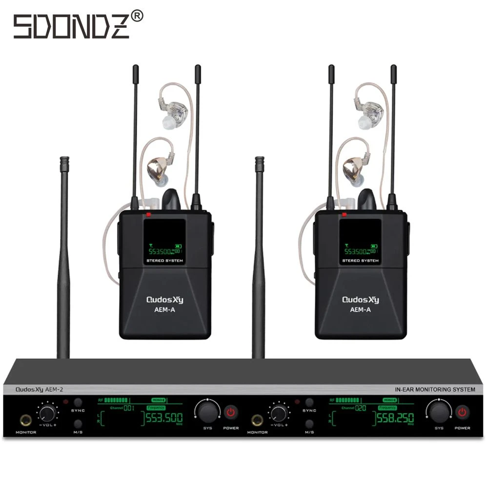 AEM-2+2A Dual Channel Wireless Ear-Mounted Audio System for Studios