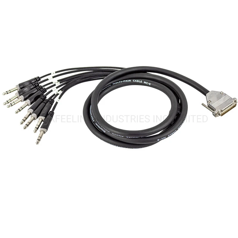 AV Snake Multicore Cables with Audio Connector D-SUB 25 Plug to 6.35 Stereo Plug