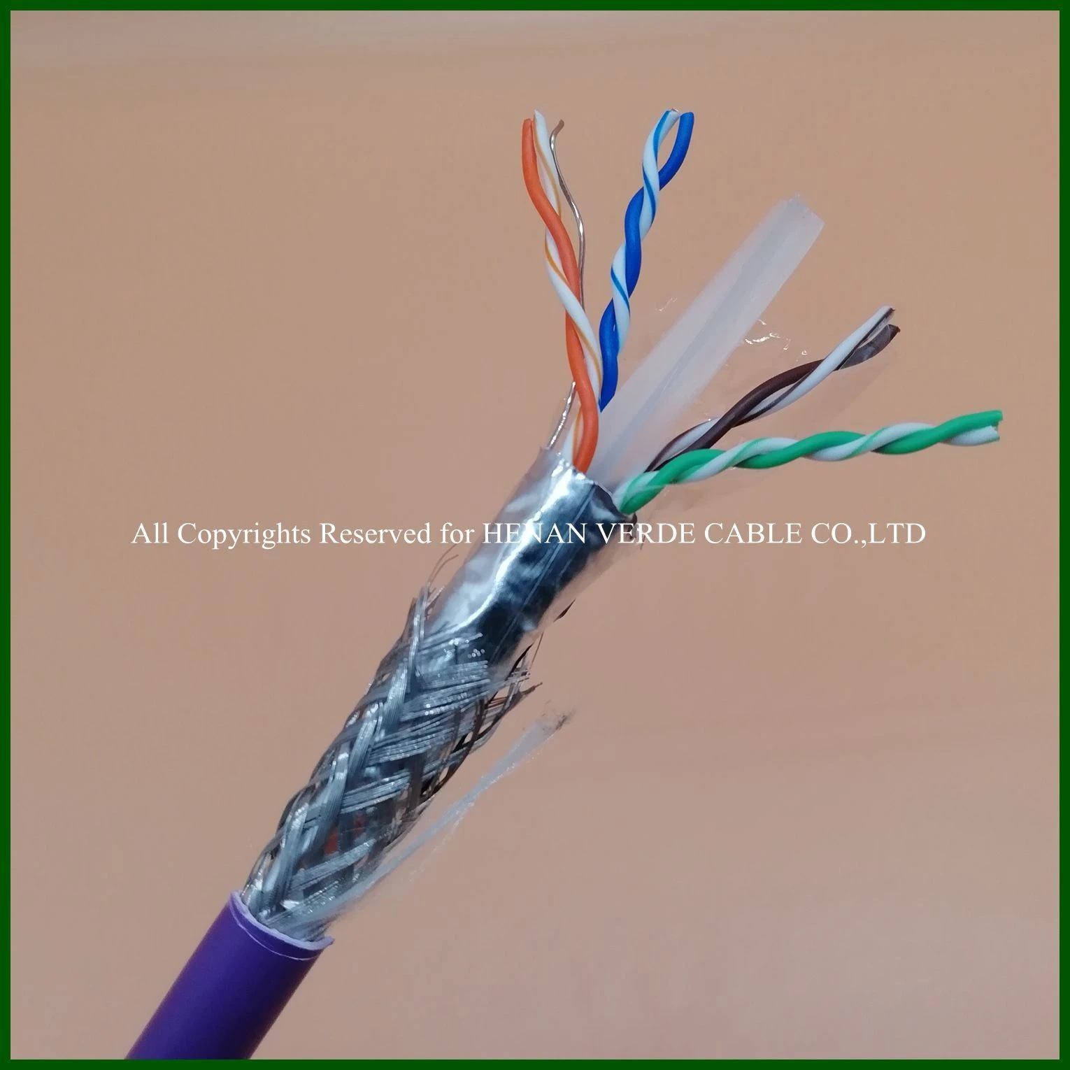 AWG23 HDPE Insulation RoHS PVC Sheathed F/UTP FTP Shield LAN Cable CAT6