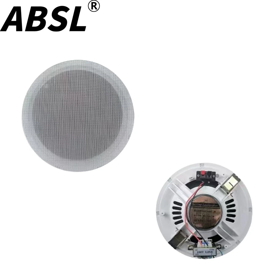 Absl 6.5 Inch 10W White ABS Commercial PA Ceiling Speaker