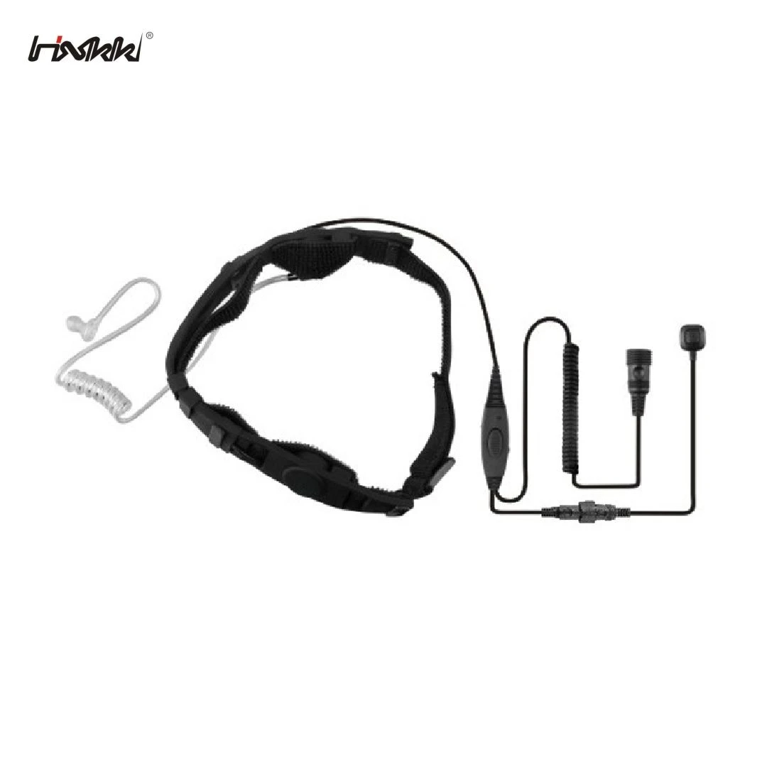 Acoustic Throat Vibration Ptt Microphone Headset for Walkie Talkie
