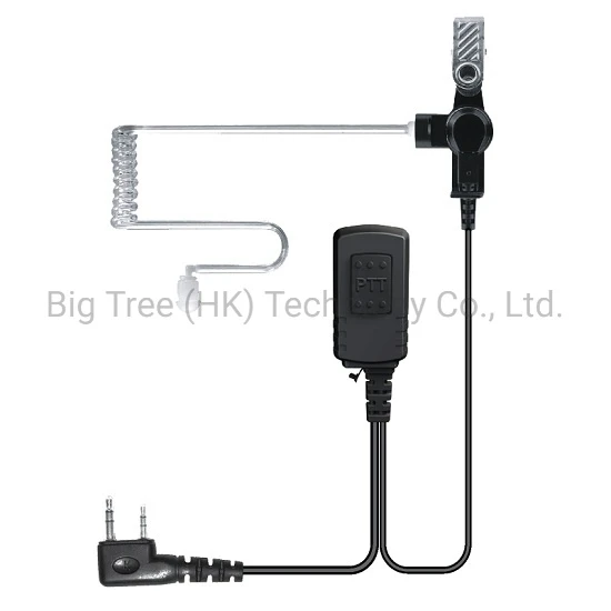 Acoustic Tube Earpiece with Mic Compatible with 2 Pin Two Way Radio