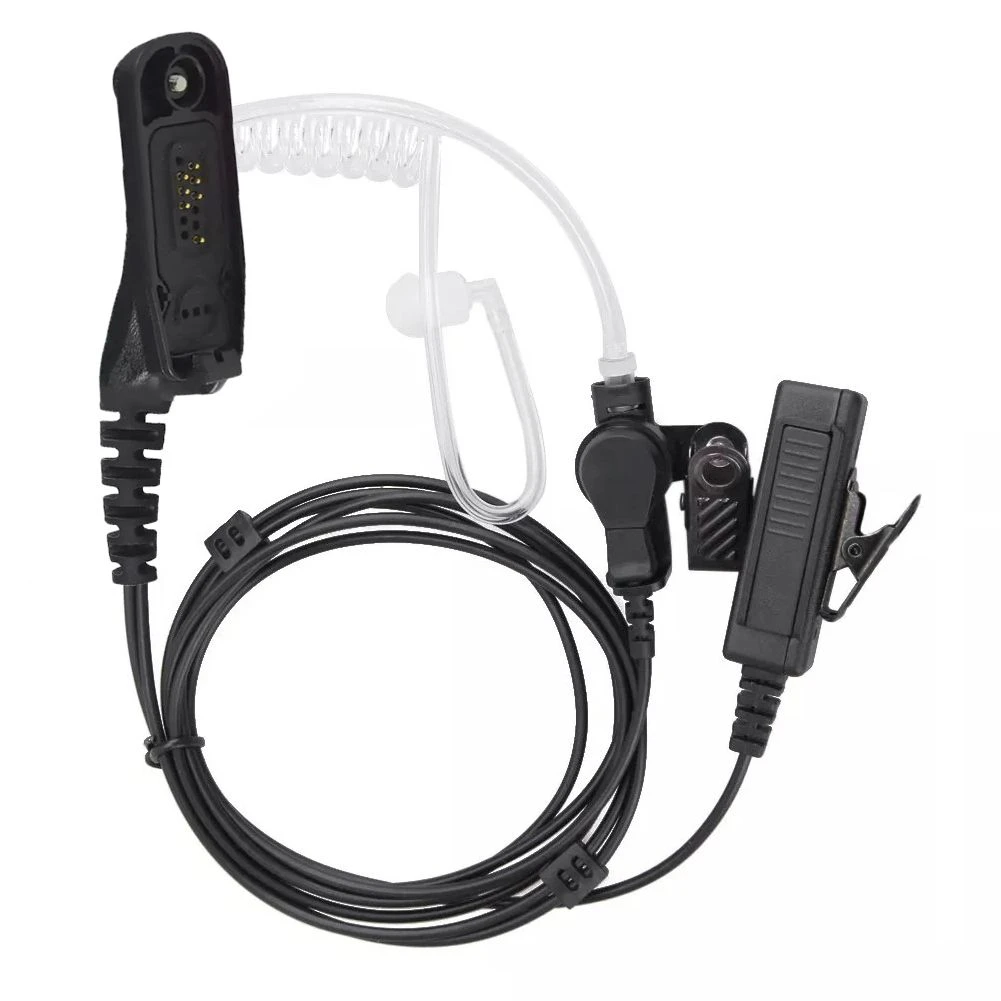 Acoustic Tube Push to Talk Headset Connector Clear Audio Coiled Cable