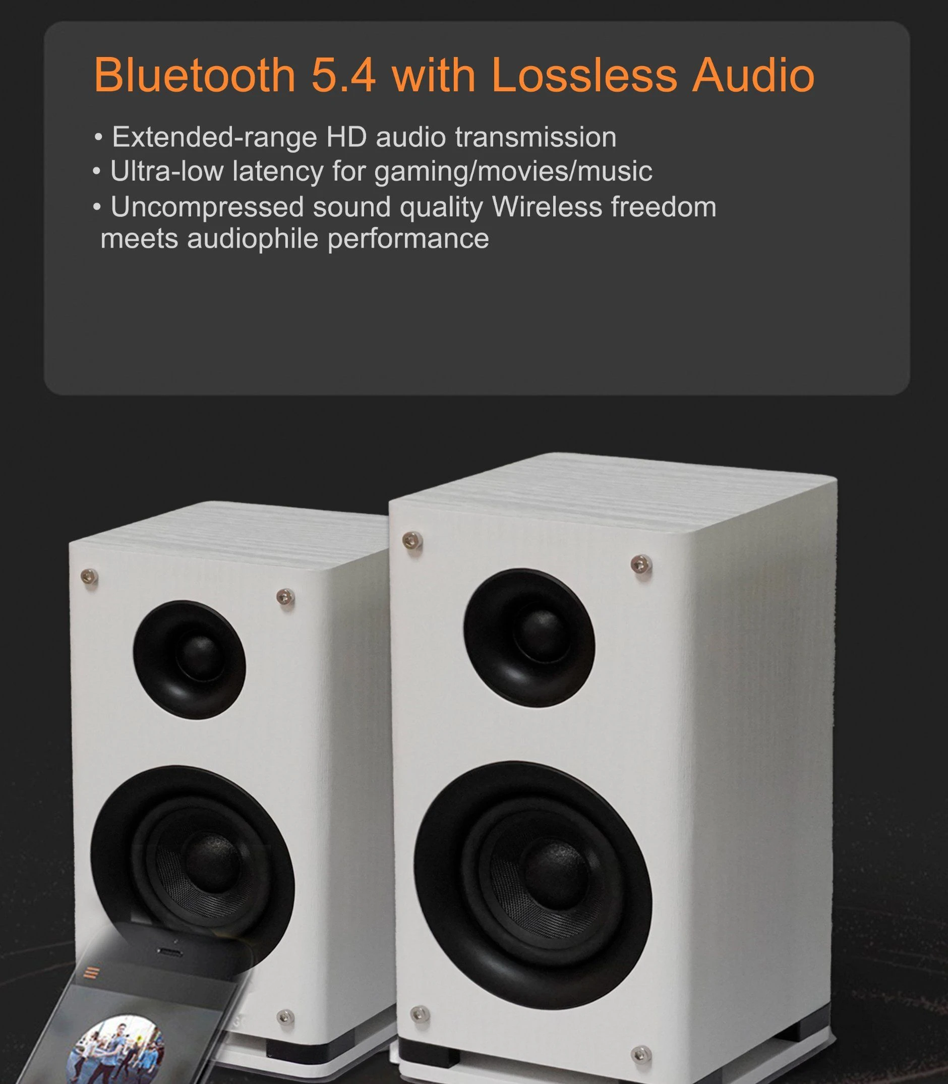 Active Wooden Super Bass Treble USB SD Card Wireless Hi-Fi Bluetooth Stereo Active Subwoofer Input Bookshelf Speaker