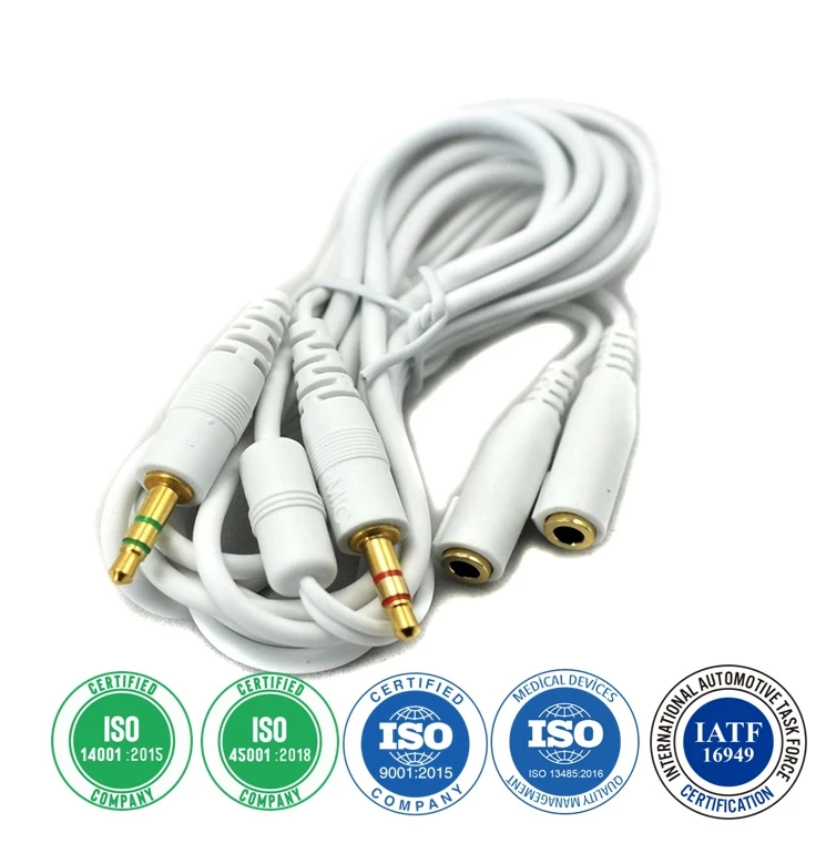 Adapter Splitter to 3.5mm Headphone Jack Aux Earphone Audio Cable for Phone