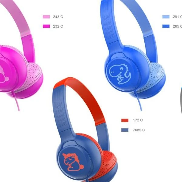 Adjustable Wired Headphone with Cartoon Image Controlled Volume Level for Children