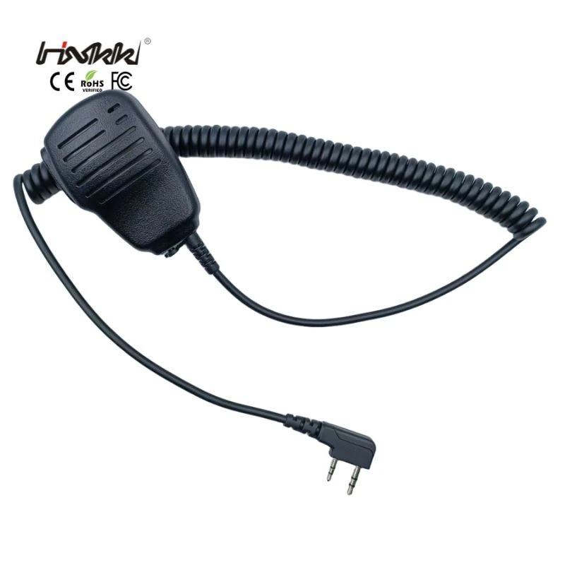 Advanced Remote Control Ptt Speaker Microphone for 2-Pin Radios Walkie Talkie