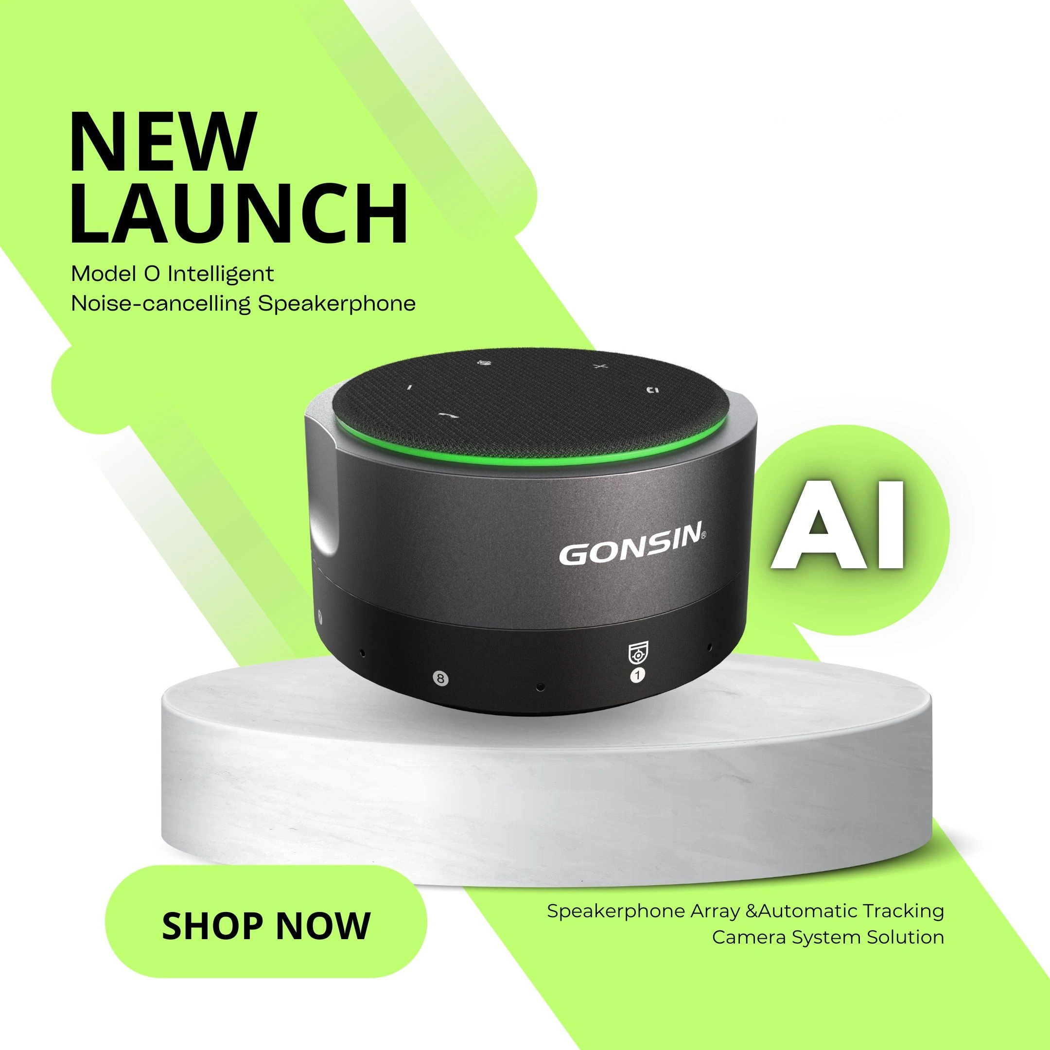 Ai Conference System with 360° Pickup, Ai Noise Reduction & Auto-Camera Tracking