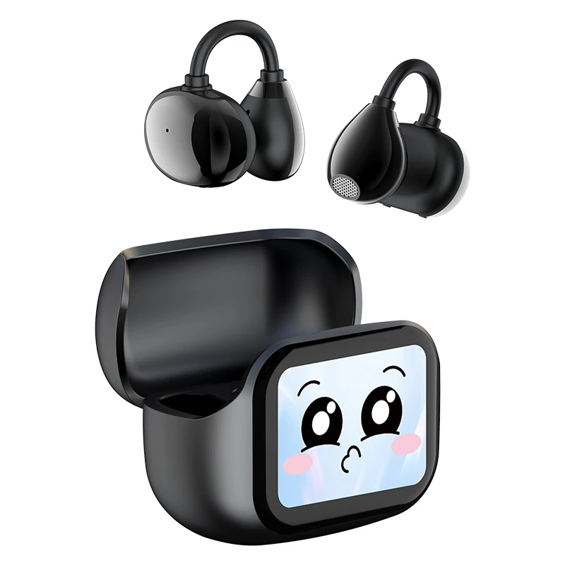 Ai Translation Headphones Non in Ear Open Ear Clip Translator Real Time Earbuds with Music Playback Screen