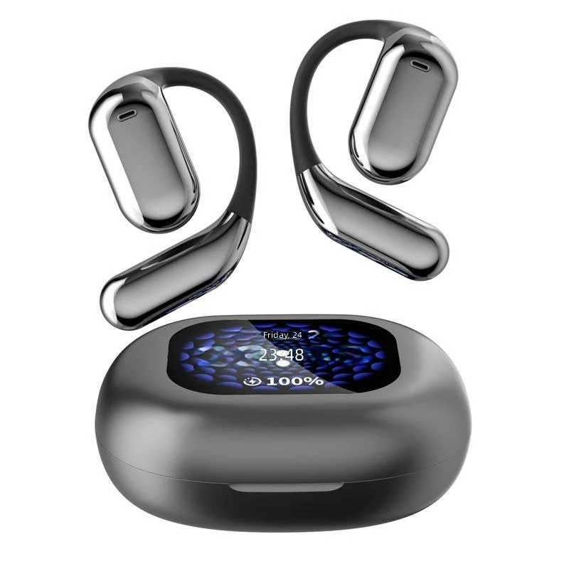 Ai Translation Over-Ear Earphones LCD Color Screen Open-Ear Non-in-Ear Design Wireless Sports Headphones Customizable Fit Pcabs