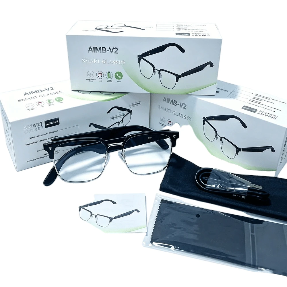 Aimb-V2 Ai Glasses with Bluetooth Audio & Camera Control