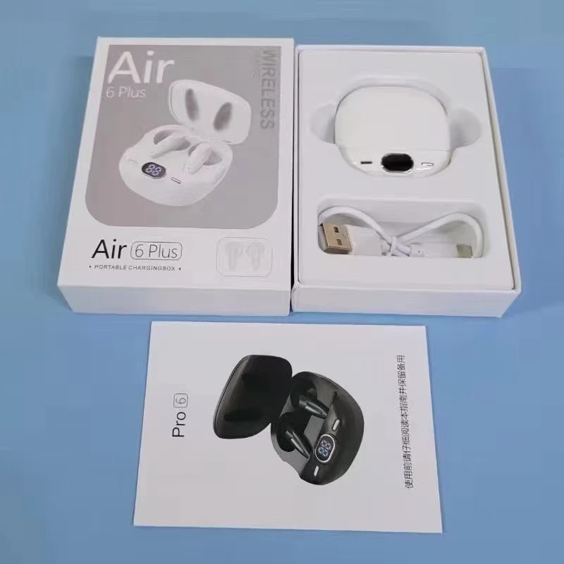 Air 6 Plus New Design True Wireless Earbuds Long Lasting Life Ear-Clip Headphone Air Bone Conduction Headset Compare to Ware Earphone