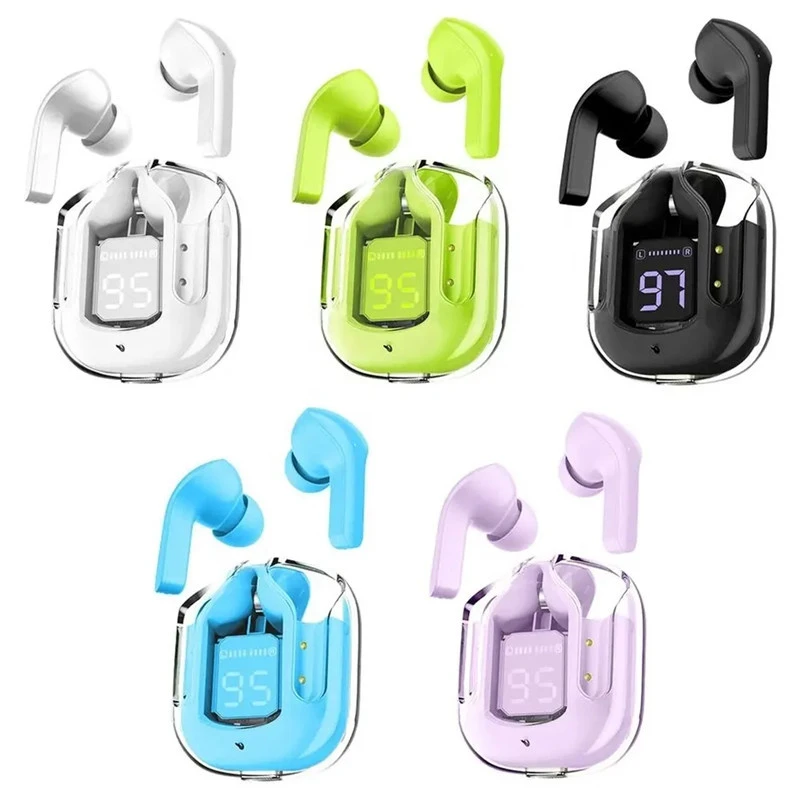 Air31 Transparent Wireless Stereo Headset Tws Earbuds Bt V5.3 LED Display Sports Mini Earphone