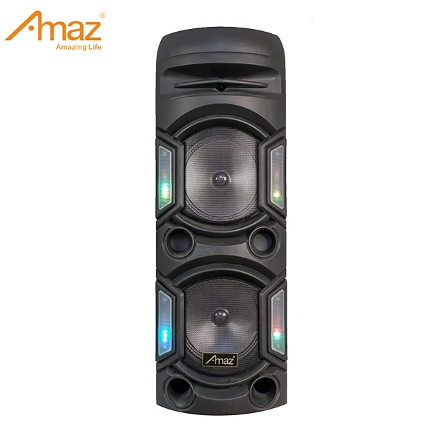 Amaz Al08126 Double 8 Inch Karaoke Speaker Ball Light Party Speakers