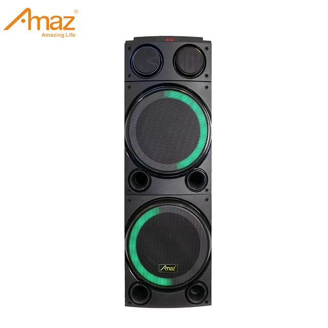 Amaz Al2910 Big Power Karaoke Speaker with Circle Lights Double 10 Inch Tower Speaker