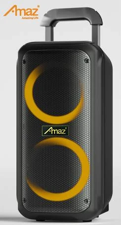 Amaz OEM Dual 8 Inch Portable Speaker Bluetooth Trolley Party Speaker with LED Light