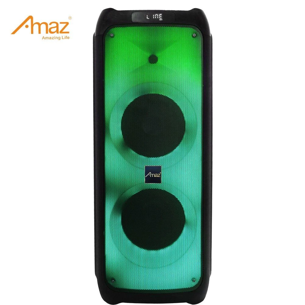 Amaz Popular Private Model Double 10 Inch Portable Speaker with Colorful Flame Lights