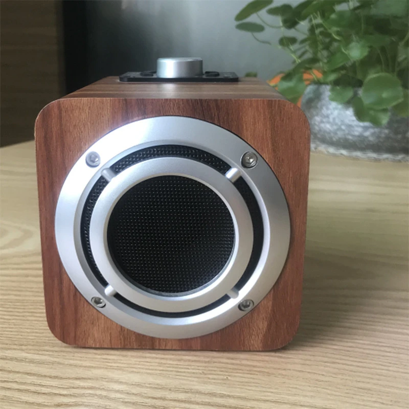 Amazon Hot Selling Stereo Suund Square Portable Wooden Bamboo Wireless Speaker