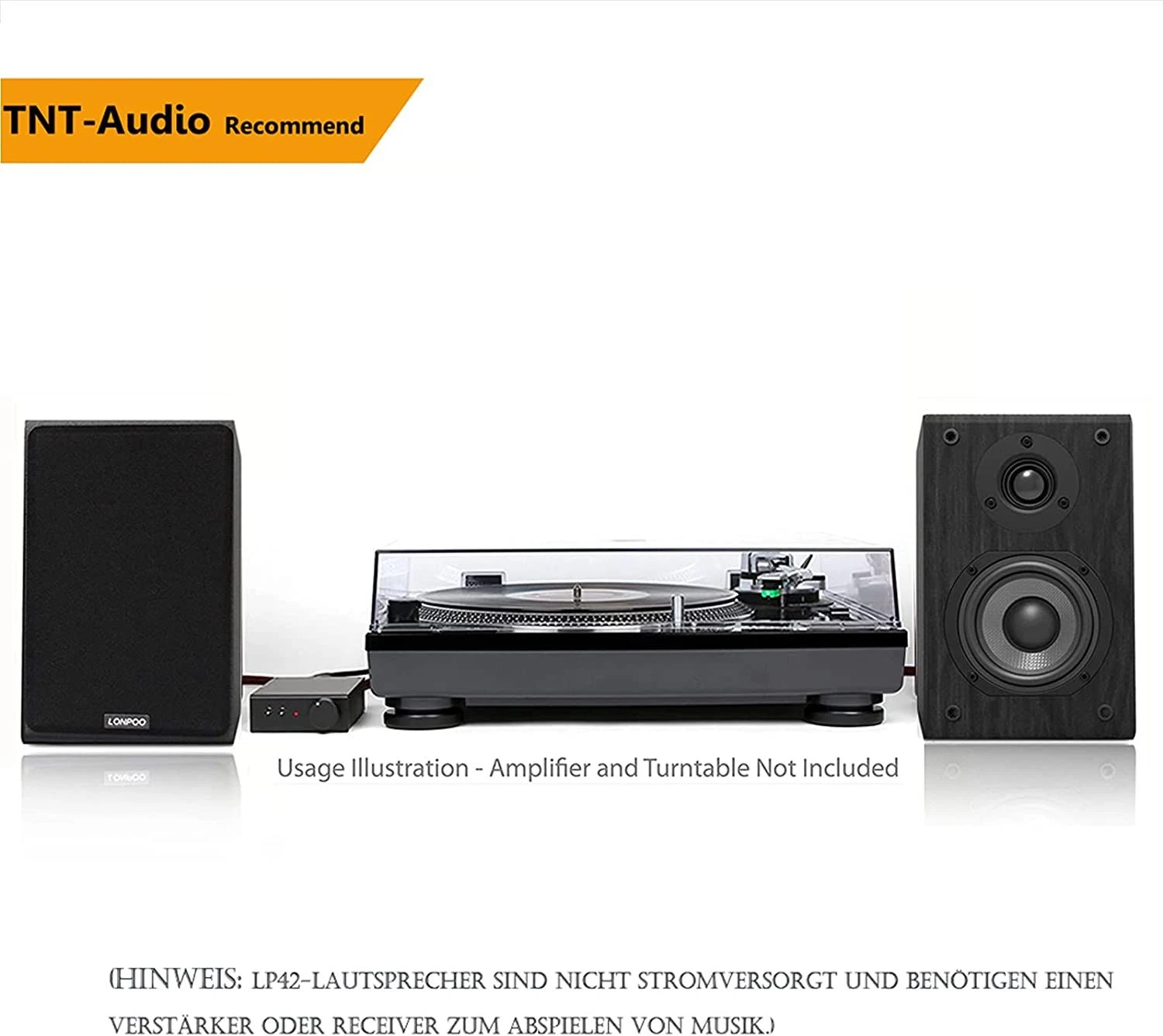 Amplifier Speakers Active Bluetooth Bookshelf Speakers with USB Playback Classic Black with Multi-Connection